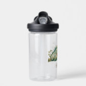 Gepersonaliseerde naam Schattigee Waterverf Dinosa Waterfles (Voorkant)