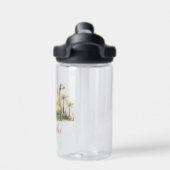 Gepersonaliseerde naam Schattigee Waterverf Dinosa Waterfles (Achterkant)