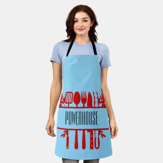 Gepersonaliseerde Naam Schort – Custom Keuken Gift (Gedragen)