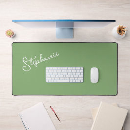 Gepersonaliseerde naam Script Minimalist Sage Gree Bureaumat