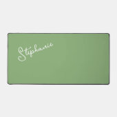 Gepersonaliseerde naam Script Minimalist Sage Gree Bureaumat (Voorkant)