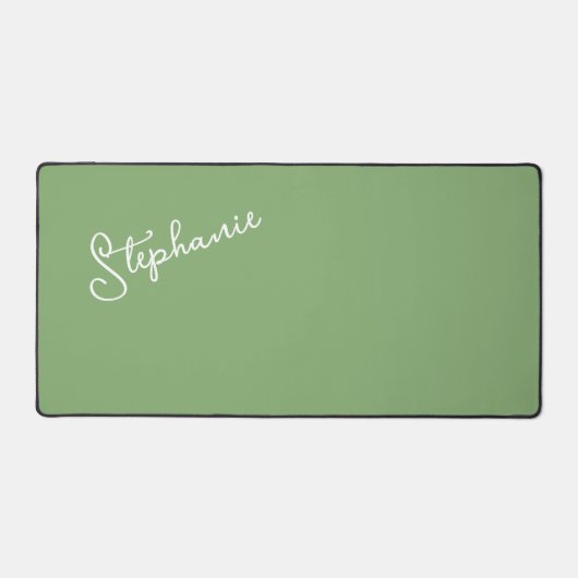 Gepersonaliseerde naam Script Minimalist Sage Gree Bureaumat (Voorkant)