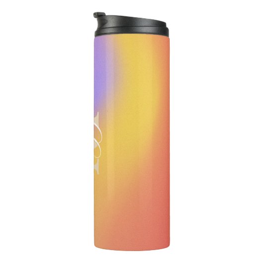 Gepersonaliseerde naam Script Monogram Thermosbeker (Geroteerd rechts)