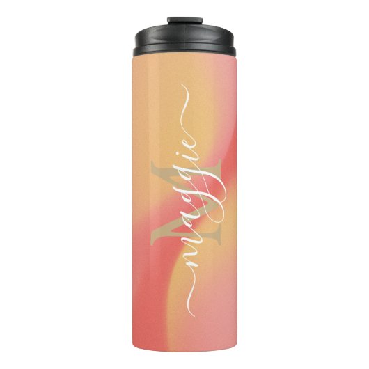 Gepersonaliseerde naam Script Monogram Thermosbeker (Voorkant)
