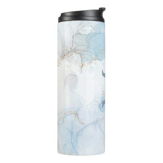 Gepersonaliseerde naam Script Monogram Thermosbeker (Gedraaid links)