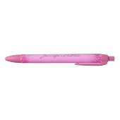 Gepersonaliseerde Naam Script Sjabloon Pink Glitte Zwarte Inkt Pen (Bodem)