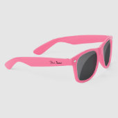Gepersonaliseerde naam Script tekst roze trendy Zonnebrillen (Rechts)