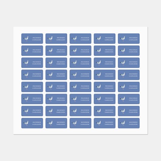 Gepersonaliseerde naam Seagull Labels (Vel)
