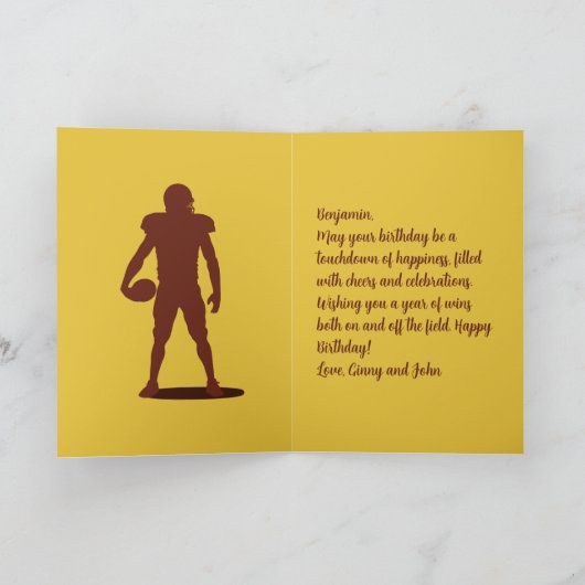 Gepersonaliseerde naam Sentiment Sport Football Kaart (Binnen)