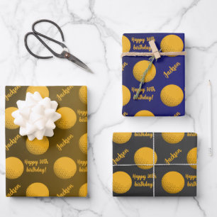 Gepersonaliseerde Naam Sentiment Sport Thema Golf Inpakpapier Vel