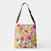 Gepersonaliseerde naam - Serena Waterverf Floral Crossbody Tas (Achterkant)