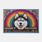 Gepersonaliseerde naam Siberische Husky hond Welko Deurmat (Voorkant)