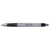 Gepersonaliseerde naam Silver Grey Glitter Pen (Voorkant)