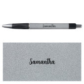 Gepersonaliseerde naam Silver Grey Glitter Pen