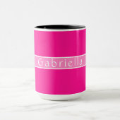 Gepersonaliseerde naam Simple Hot Pink Mok (Midden)