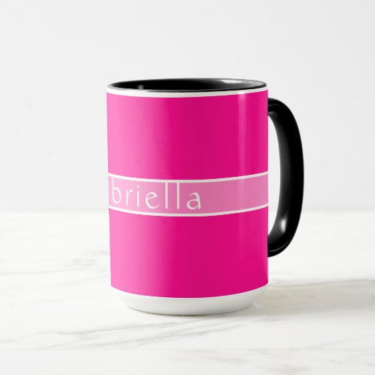 Gepersonaliseerde naam Simple Hot Pink Mok (Voorkant rechts)