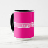 Gepersonaliseerde naam Simple Hot Pink Mok (Voorkant links)