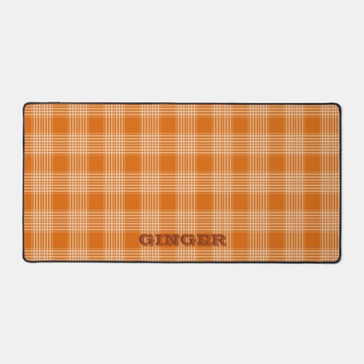 Gepersonaliseerde naam Sinaasappel Plaid Gingham P Bureaumat (Voorkant)