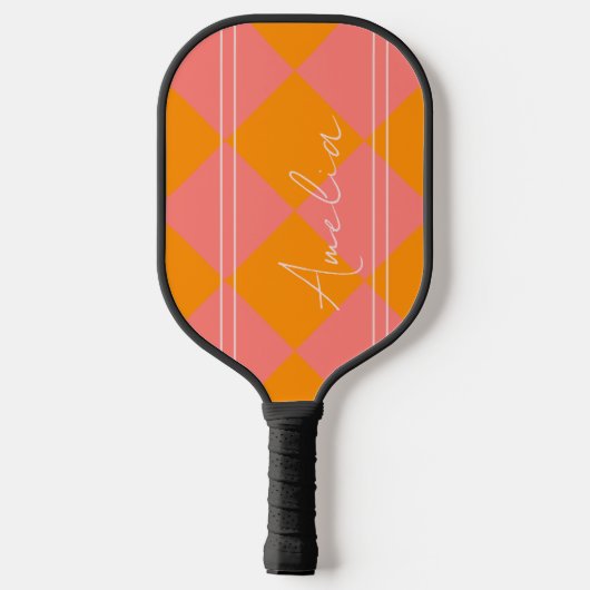 Gepersonaliseerde naam Sinaasappel roze Pickleball Paddle (Achterkant)