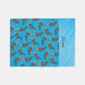 Gepersonaliseerde naam sky blue platypus patroon fleece deken (Voorkant (Horizontaal))