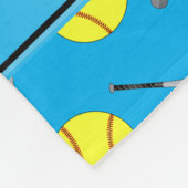 Gepersonaliseerde naam sky blue softball-patroon fleece deken (Hoek)