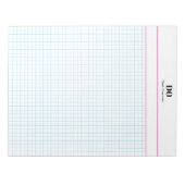 Gepersonaliseerde naam Small Square Graph Paper No Notitieblok (Voorkant)