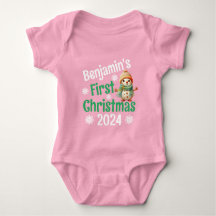Gepersonaliseerde naam Snowman Baby's 1st Christma