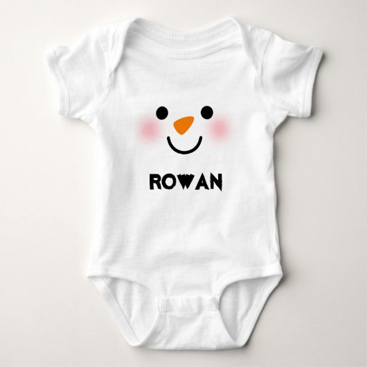 Gepersonaliseerde naam Snowman Matching Family Romper (Voorkant)
