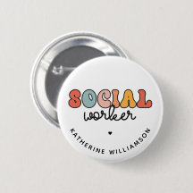 Gepersonaliseerde naam Social Worker Retro