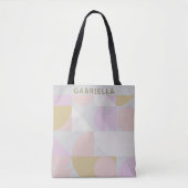 Gepersonaliseerde naam Soft Pastel Geometric Chic Tote Bag (Voorkant)