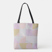Gepersonaliseerde naam Soft Pastel Geometric Chic Tote Bag (Achterkant)