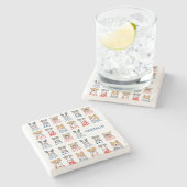 Gepersonaliseerde naam speelse Hondenliefhebbers s Stenen Onderzetter (Zijkant)