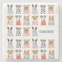 Gepersonaliseerde naam speelse Hondenliefhebbers s Stenen Onderzetter