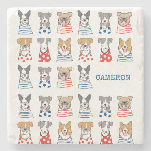 Gepersonaliseerde naam speelse Hondenliefhebbers s Stenen Onderzetter