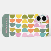 Gepersonaliseerde naam Speelse pastel Retro geomet Case-Mate iPhone Case (Achterkant (horizontaal))
