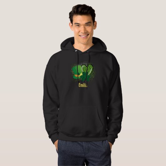 Gepersonaliseerde naam St Patrick's Day Shamrock C Hoodie (Voorkant volledig)