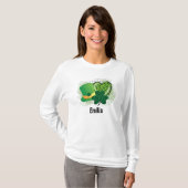 Gepersonaliseerde naam St Patrick's Day Shamrock C T-shirt (Voorkant volledig)
