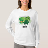 Gepersonaliseerde naam St Patrick's Day Shamrock C T-shirt (Voorkant)