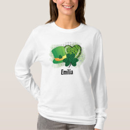 Gepersonaliseerde naam St Patrick's Day Shamrock C T-shirt