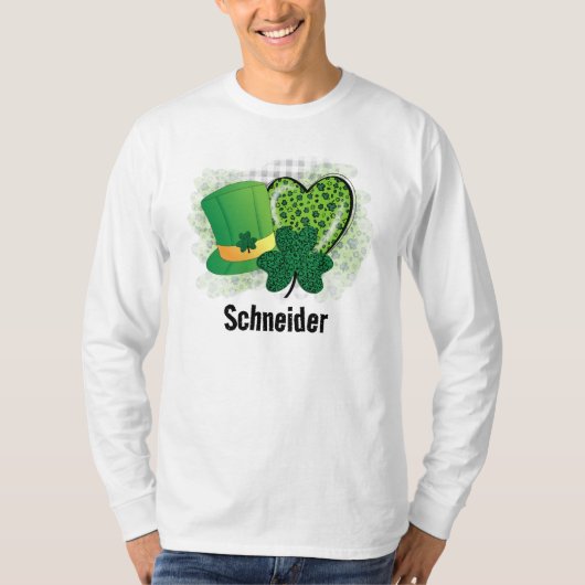 Gepersonaliseerde naam St Patrick's Day Shamrock C T-shirt (Voorkant)