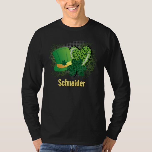 Gepersonaliseerde naam St Patrick's Day Shamrock C T-shirt (Voorkant)