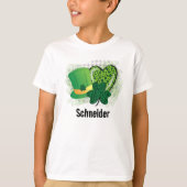 Gepersonaliseerde naam St Patrick's Day Shamrock C T-shirt (Voorkant)