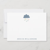 Gepersonaliseerde naam Stationery Cloud Raining Ki Bedankkaart (Voorkant)