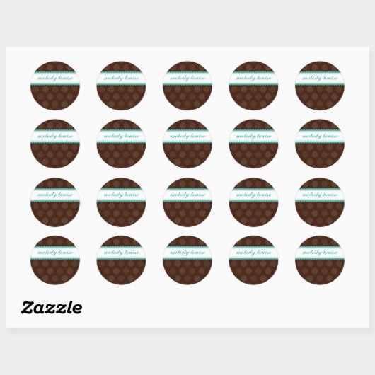 GEPERSONALISEERDE NAAM STICKERS :: chocolade drop  (Vel)