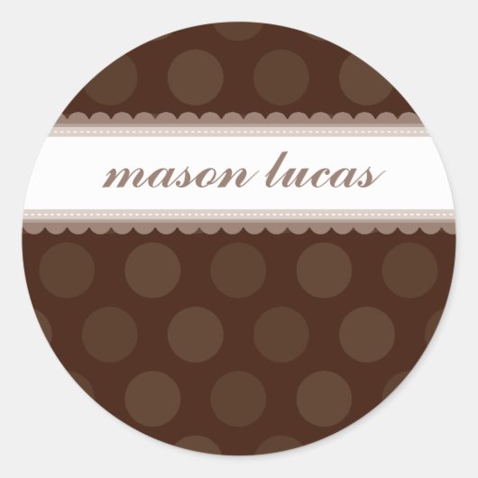 GEPERSONALISEERDE NAAM STICKERS :: chocolade drop (Voorkant)