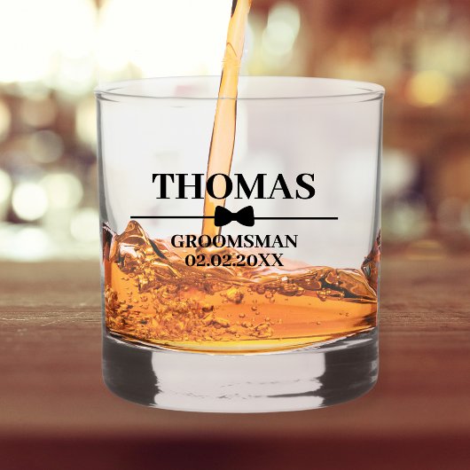 Gepersonaliseerde naam Stijlvolle Groomsman Voorst Whisky Glas