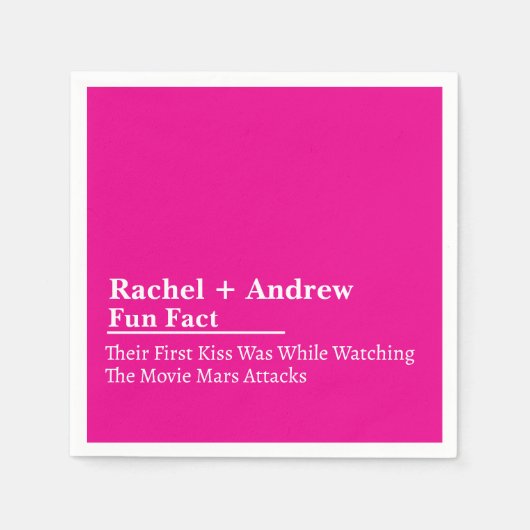 Gepersonaliseerde Naam Stijlvolle Leuke Feit Trouw Servet (Voorkant)