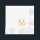 Gepersonaliseerde Naam Stijlvolle Minimale Monogra Servet<br><div class="desc">Gepersonaliseerde naam Stijlvolle Modern Minimal Monogram bruiloft Jubileum Verloving servetten.</div>