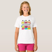 Gepersonaliseerde naam Student Pencil T-shirt (Voorkant volledig)