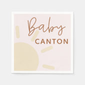 Gepersonaliseerde naam Sunshine Boho Baby shower Servet (Voorkant)